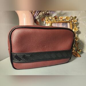 Versace Parfums travel amenity kit Pouch Toiletry Bag Burgundy